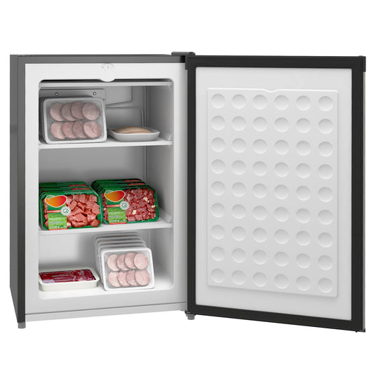 3.0 Cu. Ft. Compact Upright Freezer - Sleek Silver Steel