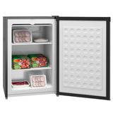 3.0 Cubic Feet Silver Compact Mini Freezer with Reversible Single Door and Adjustable Thermostat