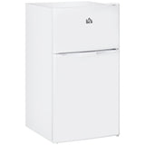 3.2 Cu.Ft White Compact Refrigerator with Adjustable Shelf, Adjustable Thermostat and Reversible Door,Double Door Mini Fridge with Freezer